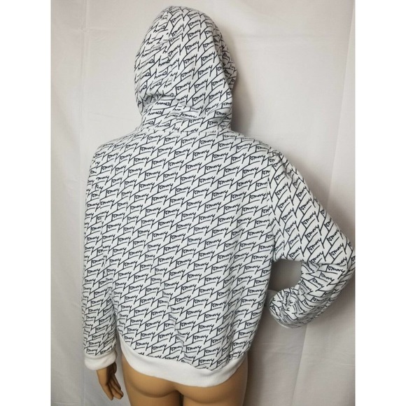 Tommy Jeans Hilfiger Spellout All Over Print Hoodie Sweatshirt Womens Streetwear - Picture 2 of 6